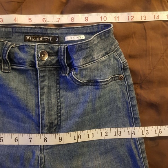 Blackheart Jegging Jeans Skinny Womens Size 3 Hot Topic Destroyed Distressed - Picture 8 of 12